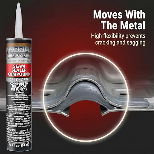 Barrier Bond Automotive Seam Sealer, 10.1oz Tube, Gray | Polyurethane Sealant, Car & Panel Bond - color: Gray
