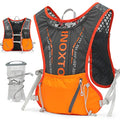INOXTO Running Hydration Vest Backpack,Lightweight Insulated Pack with 1.5L Water Bladder Bag Daypack for Trail Hiking Running Cycling Race Marathon for Women Men - color: Dark orange stripe