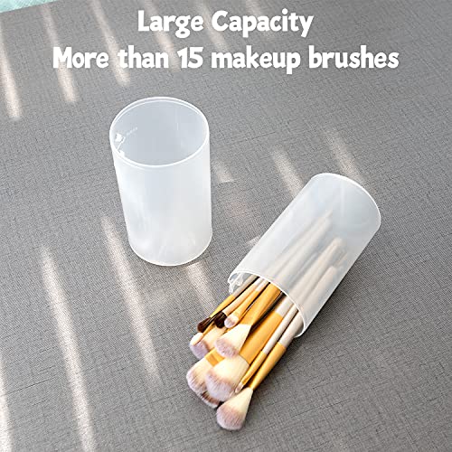 Makeup Brush Holders, 8 Pack of Make up Brushes Organizer Travel Case Retractable Plastic Travel Makeup Brush Holder For Vanity Makeup Artist Brushes Storage Cup - color: Plastic Clear-8pcs