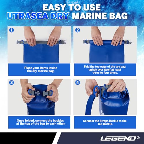 Legend UltraSEA Waterproof Dry Bag - 5L, Blue | Waterproof Roll Top Closure, Floats To Protect Gear, Lightweight Design For Kayaking And Boating - size: 5L