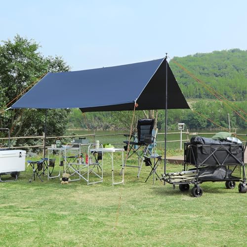 REDCAMP 2 Pack Aluminum Adjustable Camping Tarp Poles 90" Telescoping Poles | Set of 2 Heavy Duty Lightweight Waterproof Camping Telescoping Tent Pole Shelter Sun Shade Poles Canopy Rain Cover, 7.5ft - color: Black, size: 36-90in (Telescoping)