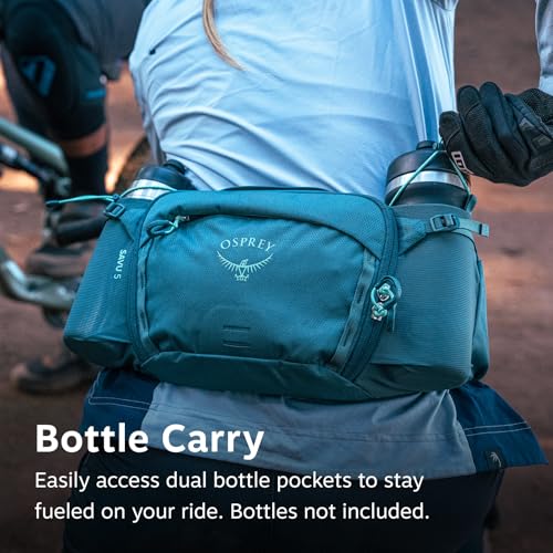 Osprey Savu Biking Waist Pack for Men & Women - Mountain Bike Fanny Pack with Bottle Pockets - Hydration Bag - color: Cascade Blue, style: 5l