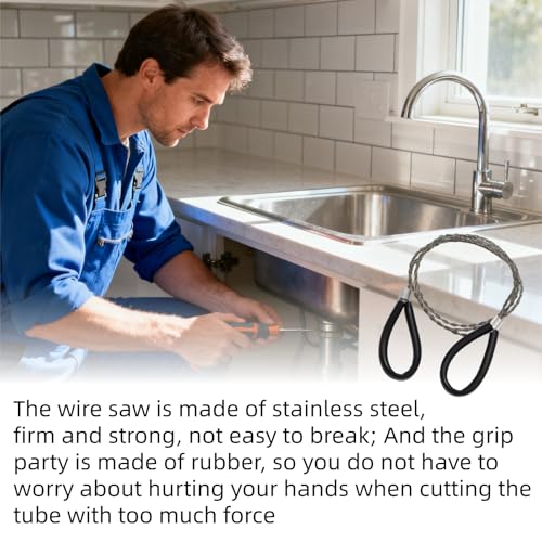 Stainless Steel Cable Saw(4 Pack),PVC Pipe Cutting Tool, Travel Chainsaw for Wood Cutting Tool, Hand Pocket String Rope Saw