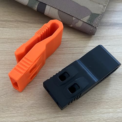 Emergency Safety Whistle with Flexible Clip, Loud Tactical EDC Whistle for Backpack, Running, Hiking, Police & Security Gear Accessory - color: Black