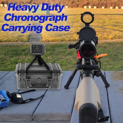 Heavy Duty Carrying Case Compatible with Garmin Xero C1 Pro Chronograph for Range Shooting, Waterproof Storage Hard Shell Organizer with Custom Foam, Accessory Pocket, Lockable (Black)