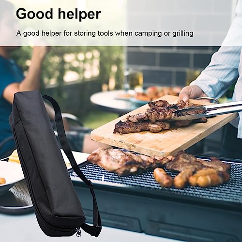 Grill Storage Bag, Oxford Cloth BBQ Tools Carry Bag, Waterproof Grill Utensil Accessory Storage Bag, Grill Utensil Holder Pouch for Camping Picnic Barbecue(size:57 x 10 x 10cm)
