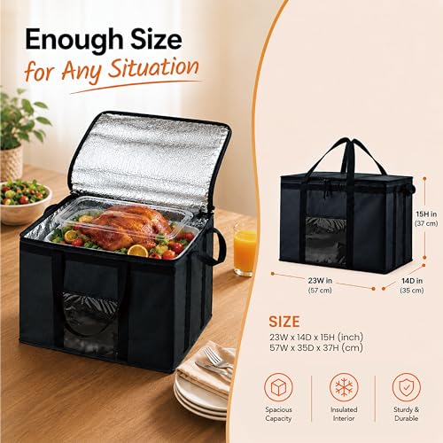 NZ home Insulated Food Bag, Portable Cooler Tote (3XL, Blue, 1 Pack) - color: Blue, size: 3XL