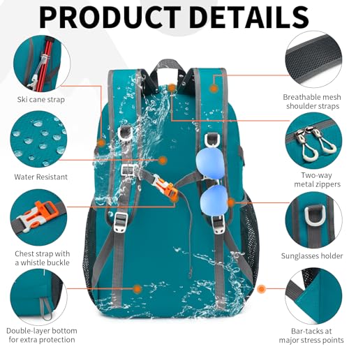 Lightweight Foldable 35L Everyday Backpack, Packable Daypack (Green) - color: 35l-green