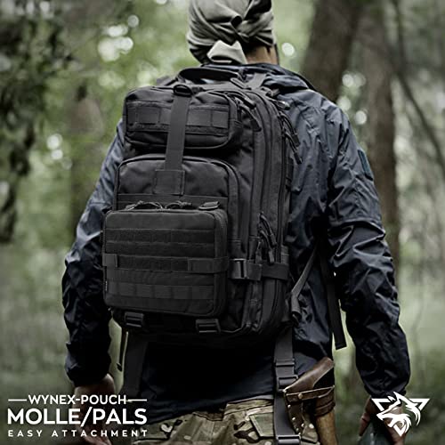 WYNEX Tactical Admin Molle Pouch, Medical EDC EMT Utility Bag Shell Design Attachment Pouches 1000D Nylon Hiking Belt Bags - color: Black