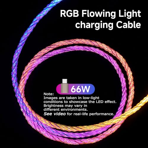 Camping Car Multi Charging Cable, USB C to USB C RGB Breathing 3 in 1 Fast Charging Cable for iPhone 15 Series, iPad mini 6 S24 S23 Laptops MacBook iPad Camping String Lights[ USB to USB C 1m] - color: Cream