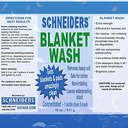 Schneiders Horse Blanket Wash | Transformative Equine Care | Wash in Waterproofing | Horse Blanket Wash Revives & Protects | Eco-Friendly Formula | Size 16 oz - size: 16 oz