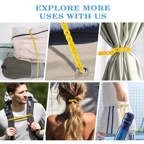 Modular Straps(9.5", 18.5"), Flexible Multi-Tool, Organize, Bundle | 4-Pack Wearable Gear Gadget to Organize, Secure, Bundle, Hang & Carry, for Adventure, Survival, Camping, Travel, EDC - color: Yellow