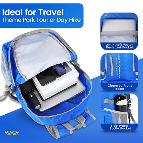 ZOMAKE Lightweight Packable Backpack, 35L Foldable Daypack (Dark Blue) | Light Hiking Backpacks Water Resistant Collapsible Day Pack for Travel, Everyday Carry, Multi-Pocket Layout, Heavy Duty Nylon - color: Dark Blue, size: 35L