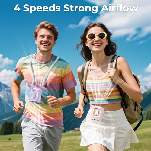 AMACOOL Mini Portable Waist Fan Clip on, 13000RPM Wearable Shirt Belt Fan - color: ROSE QUARTZ