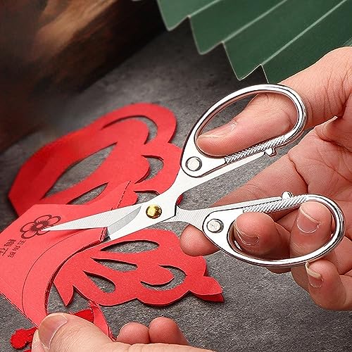 5" All Stainless Steel Office Scissors,Ultra Sharp Blade Shears,Sturdy Sharp Scissor for Office Home School Sewing Fabric Craft Supplies Multipurpose Scissors Sliver - color: Silver, size: 5"