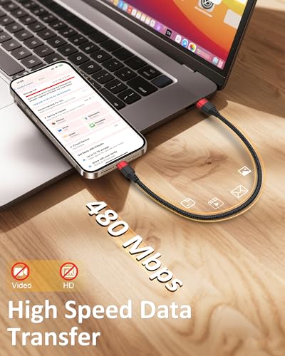 1.5ft USB C Cable, 2 Pack USB to USB C Cable 18 inch, Braided Type C Charger Cord Fast Charging for iPhone 17 16 15 Pro Max, Samsung Galaxy S25 S24 S23, Pxiel,USBC Short Cable for Car - size: 1.5 FT