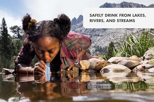 LifeStraw Peak Personal Water Filter Straw, Dark Mountain Gray, 2PK - color: Dark Mountain Gray, style: 2 Pack- Peak Series