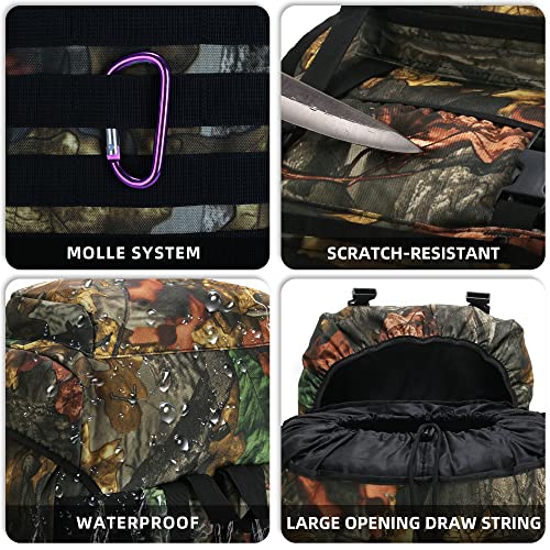 King'sGuard 70L Camping Hiking Backpack for Men Women Large Military Tactical Backpack Molle Rucksack Backpack for Outdoor - color: Mapleleaf Camo