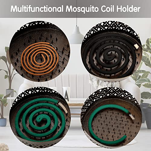 MyLifeUNIT Mosquito Coil Holder, Retro Portable Mosquito Incense Burner for Home and Camping (Black) - color: Black