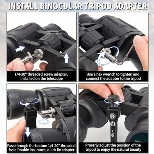 MAIRAN Binocular Tripod Adapter with 1/4-20" & 3/8-16" Thread