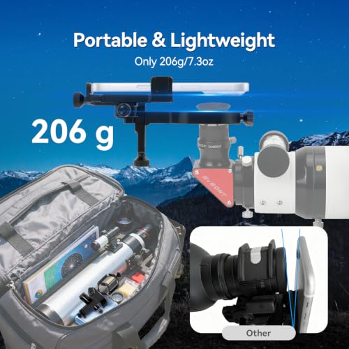 SVBONY SV214 Pro Telescope Phone Mount 3 Axis, Telescope Phone Adapter | for 28-48mm Eyepiece, Spotting Scope Binoculars, Telescope Mount with Remote Control, Aluminum Alloy Material - size: Support 28 to 48mm