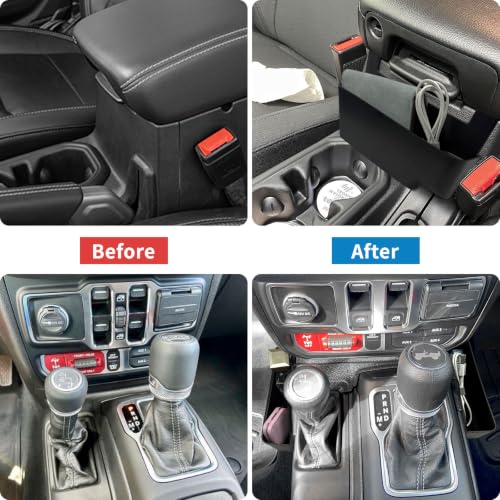 Zxiaochun 4PCS Center Console Organizer for 2018-2023 Wrangler JL/JLU/4XE - size: FOR 2018-2023 Wrangler JL