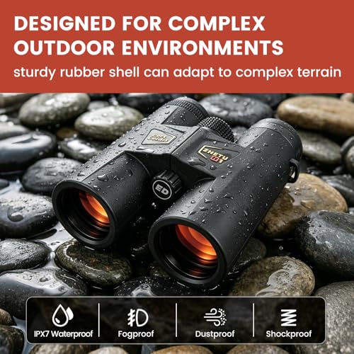 ED 10x42 Professional Binoculars for Adults High Powered, Fully Multi-Coated Lenses, Super Bright BAK4 Prism Waterproof Compact Binoculars for Bird Watching Hunting Stargazing Hiking Cruise Travel - color: Black 10x42