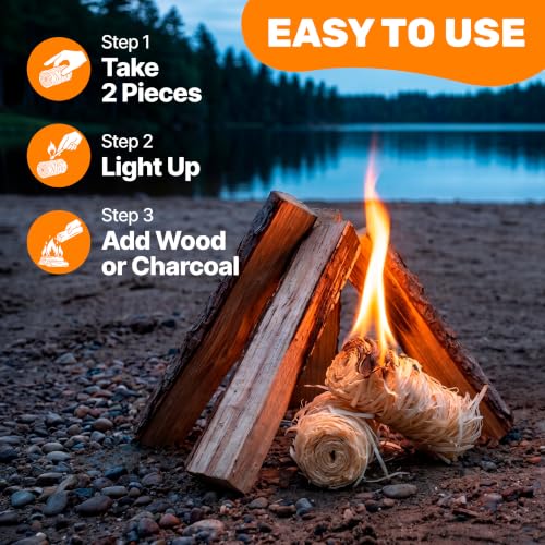 300 pcs Fire Starter - Natural Fire Starters for Campfires, Fire Pit, Pizza Oven, Fireplace, Smoker, BBQ, Pellet Stove & Wood - Fire Starters for Grill, Charcoal Starter - size: 300 pieces