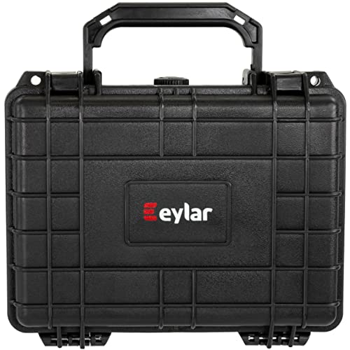 Eylar Protective Camera Hard Case Water & Shock Proof w/Foam, TSA Standards 9.12 inch 7.56 inch 4.37 inch (Black) - color: Black