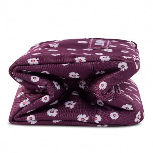PackIt Freezable Snack Box, Ditsy Daisy Plum | Built-in ice packs, EcoFreeze+ Technology, Mini cooler, Office snacks, Small lunches, Buckle handle, Collapsible, Reusable - color: Ditsy Daisy Plum
