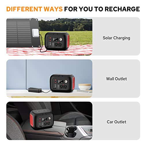 60W Portable Foldable Solar Panel Charger for Outdoor Camping 12 Volt Waterproof High Efficiency Solar Panel Kit&Portable Power Station 228Wh Power Bank 61600mAh Battery Pack Fasting Charging 300W AC