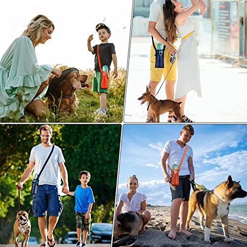 Tainehs Water Bottle Holder Carrier with Adjustable Shoulder Strap - Beach & Sports Bottle Bag for Hiking, Gym, Camping, Walking, Travel - color: Orange/Rose Pink