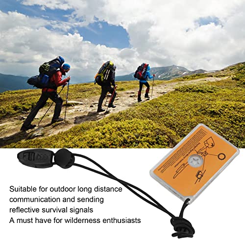 Outdoor Survival Reflective Signal Mirror Reflective Multifunctional Small Signal Mirror with Lanyard for Camping Fishing Hiking