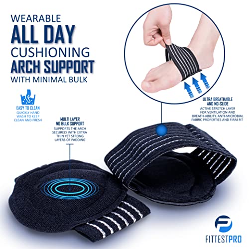 Plantar Fasciitis Foot Pain Relief 14-Piece Kit – Premium Planter Fasciitis Support, Gel Heel Spur & Therapy Wraps, Compression Socks, Foot Sleeves, Arch Supports, Heel Cushion Inserts & Heel Grips - style: Large