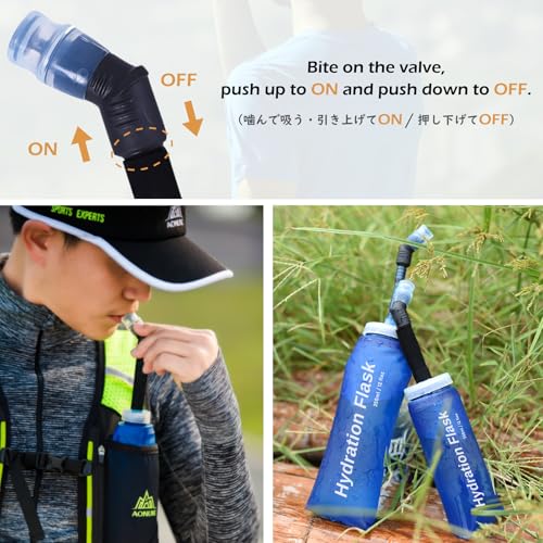 TRIWONDER TPU Soft Folding Water Bottles BPA-Free Collapsible Flask for Hydration Pack - Ideal for Running Hiking Cycling Climbing (350ml/11.83oz) - color: 350ml/11.83oz