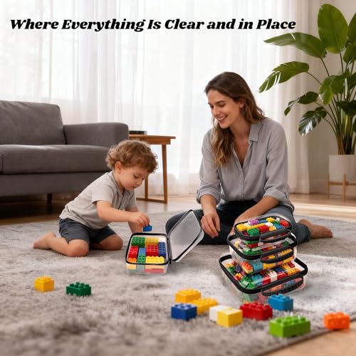 3 Pack Deep Clear Hard Shell Zipper Cases with Handle (Black) | Travel Toiletry Bag, Waterproof 1.2mm PET Hard Plastic Pouches, Organizer Box for Makeup, Toy, Snack, Stationery, Diaper - color: Black Handle(L+M+S)
