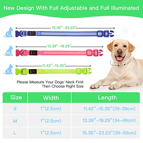 YFbrite Light up Dog Collar, USB Rechargeable LED Puppy Collar Super Bright Adjustable Glowing Dog Lights for Night Walking (Design 2-Green, Small) - color: Version 2.0-- Green, size: Small