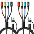 6 in 1 Multiple Charging Cable,USB A/C Universal Charger Cable 2 Pack 6Ft - size: 6 ft