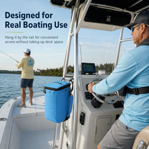 Boat Trash Can, Portable Boat Trash Bag, Reusable Garbage Bag, Easy to Install & Clean, 3.96 Gallons Multi-Purpose Boating Equipment Accessories - color: Blue