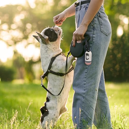 SVD.PET Dog Poop Bag Dispenser, Retractable Poop Bag Holder, White/Pink - color: White/Pink