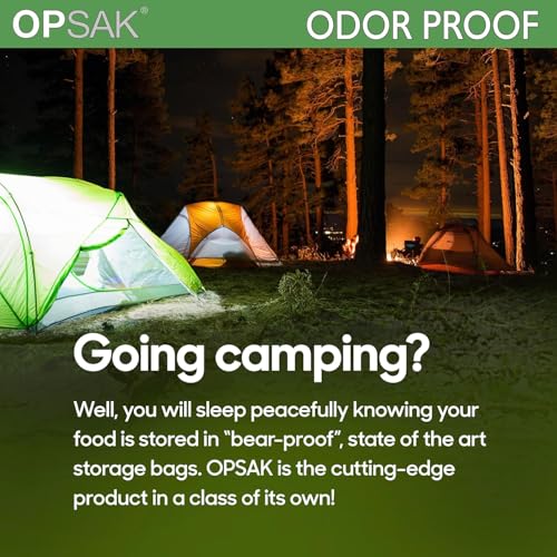 LOKSAK - OPSAK Odor Proof Dry Bags for Backpacking, Hiking and Storage- Resealable and Reusable Storage Bags (2 Pack - 12 Inch x 20 Inch) - size: 12 x 20 inch - 2 pack
