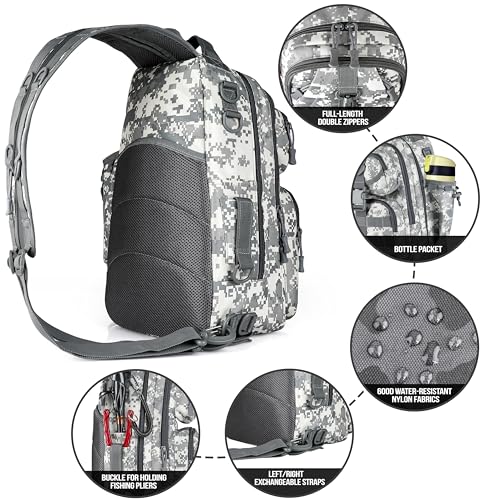 PLUSINNO Fishing Backpack Tackle Bag, Water-Resistant Backpack with Rod Holder, Ideal Gifts for Men - color: Acu Backpack With 4 Boxes
