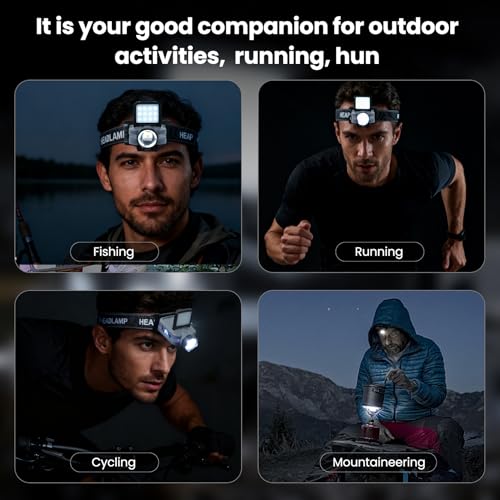 Foleto 2-Pack Rechargeable Hat Clip Lights, 900 Lumens Zoomable & Dimmable LED Headlamp Flashlight with 180° Adjustable Clip, 6 Modes, Long Battery Life for Running, Camping, Hiking, Working