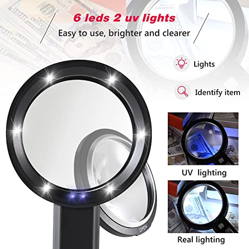 5 10 15X Handheld Magnifier Loupe Magnifying Glass Coins Supplies - style: 5X 10X 15X-3.3in