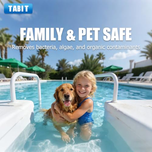 Chlorine Tablets 3 inch 25 Pounds, TABIT Swimming Pool Long Lasting Chlorinating Tablets, Slow Dissolving, Tri-Chlor for Swim Pool, Hot Tubs, Spa - size: 25 Pound