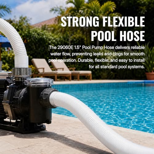 29060E 1.5" White Pool Pump Hose Replacement | Compatible with Intex Sand Filters/Saltwater Systems & Coleman Above Ground Pools 59" Long Polyethylene Spiral Hose - 2Pack - color: White