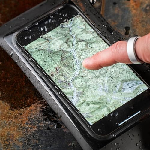 Rite in the Rain Weatherproof Monsoon Rough Water Storage Bag & Pouch, Phone Campatible, 8” x 4”, Black TPU (No. P784)