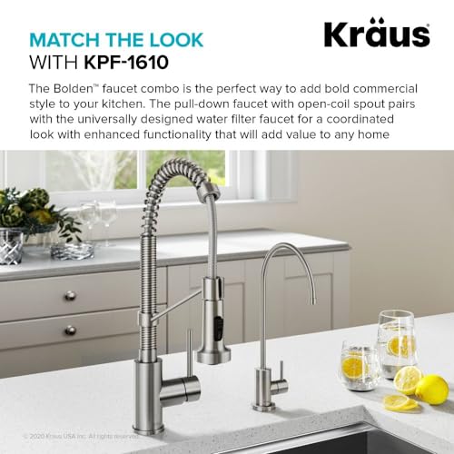 KRAUS Purita 100% Lead-Free Kitchen Water Filter Faucet in Spot Free Stainless Steel, FF-100SFS - color: Spot-Free Stainless Steel, style: Filter Faucet