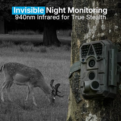 Meidase P70 (Non-Cellular,Non-WiFi) Trail Camera, 64MP 1296p, Game Cameras with No-Glow IR Night Vision, Motion Activated, Waterproof for Wildlife Deer Cams, Hunting - size: 1 Pack