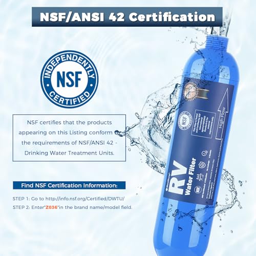 SheeChung RV Water Filter, 3 Pack Camper Water Filter, NSF Certified - size: 3 Pack with 90 Degree Hose Elbow